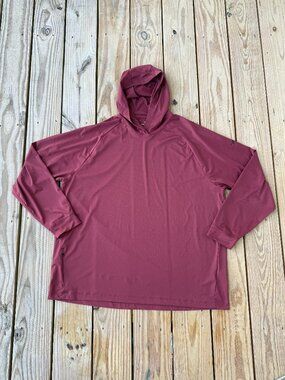 Sun Day Red TW Performance Men's XXL Red Solid Logo Pullover Hoodie Lightweight